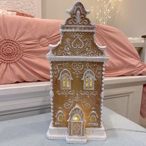 RAZ Imports Brown and White Light-Up Gingerbread House